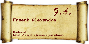 Fraenk Alexandra névjegykártya